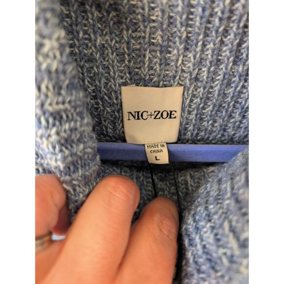 NIC+ZOE Mixed Stitch Funnel Neck Sweater size L - Picture 4 of 7